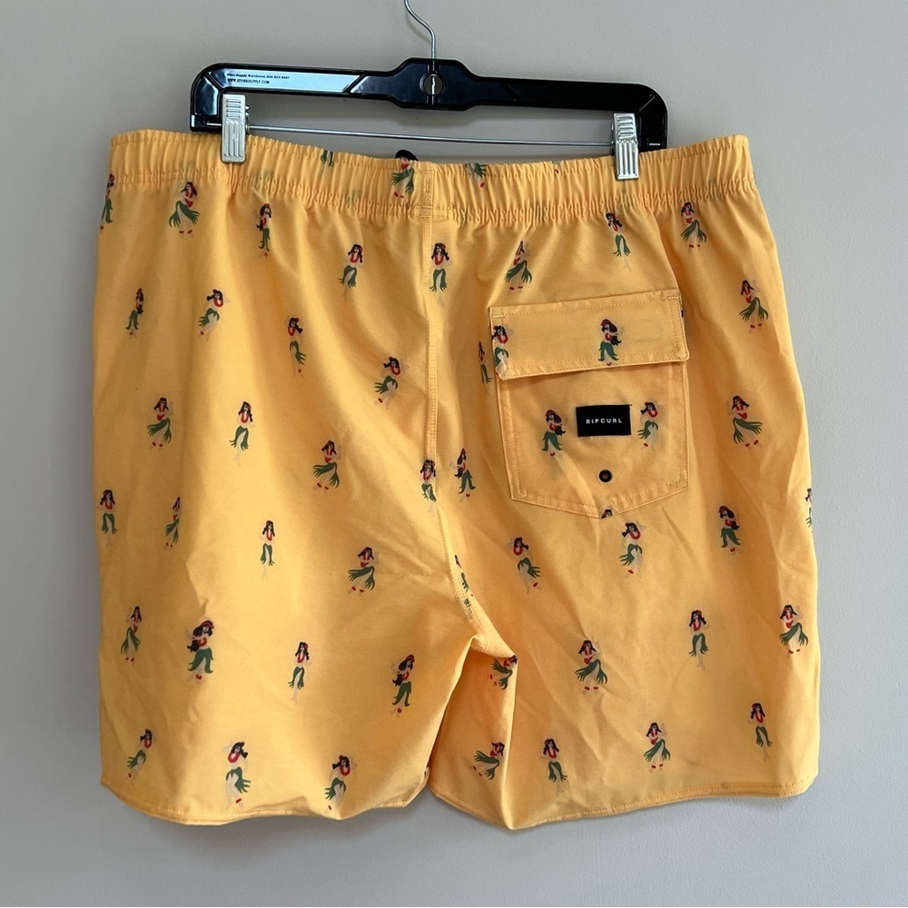 Rip Curl Nwt Tropical Vibes 17” Volley Swim Board Shorts Washed Yellow, Xxl — image 4 of 8